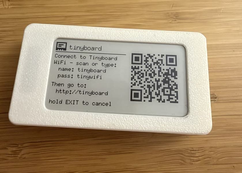 config mode on the panel, QR code and all